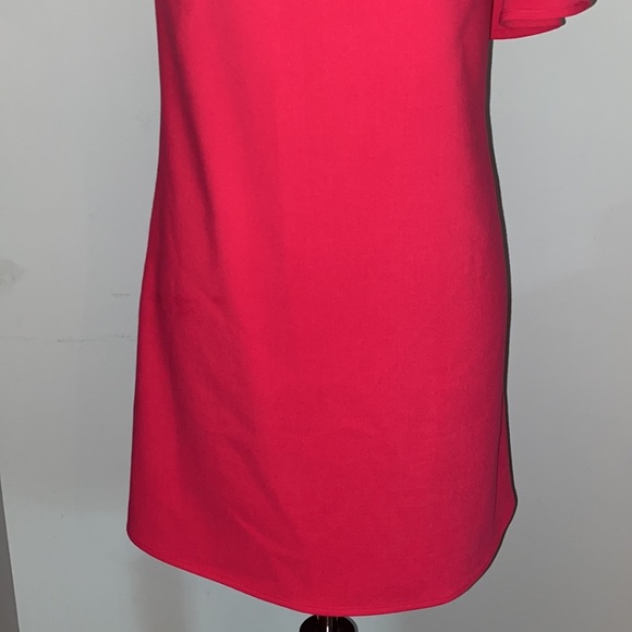 French Connection Pink Ruffle One Shoulder Tunic Dress - 2 - Picture 4 of 13